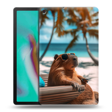 Силиконовый чехол на планшета Samsung Galaxy Tab A 10.1 (2019) с принтом Капибара Силиконовый чехол на планшета Samsung Galaxy Tab A 10.1 (2019) с принтом Капибара