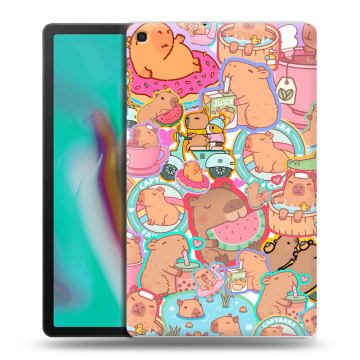 Силиконовый чехол на планшета Samsung Galaxy Tab A 10.1 (2019) с принтом капибары Силиконовый чехол на планшета Samsung Galaxy Tab A 10.1 (2019) с принтом капибары