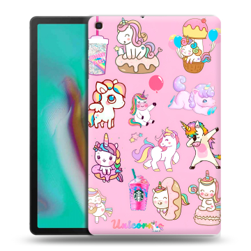 Силиконовый чехол на планшета Samsung Galaxy Tab A 10.1 (2019) с принтом розовые единороги Силиконовый чехол на планшета Samsung Galaxy Tab A 10.1 (2019) с принтом розовые единороги