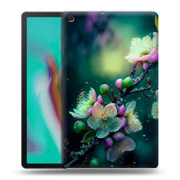 Силиконовый чехол на планшета Samsung Galaxy Tab A 10.1 (2019) с принтом Цветы и мрамор Силиконовый чехол на планшета Samsung Galaxy Tab A 10.1 (2019) с принтом Цветы и мрамор