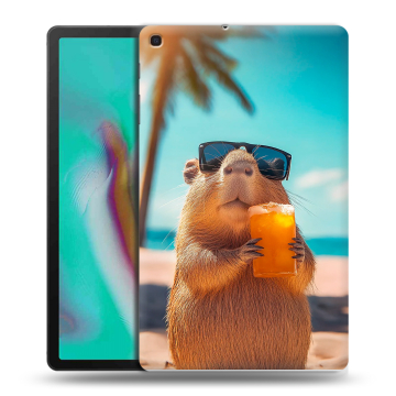 Силиконовый чехол на планшета Samsung Galaxy Tab A 10.1 (2019) с принтом Капибара Силиконовый чехол на планшета Samsung Galaxy Tab A 10.1 (2019) с принтом Капибара