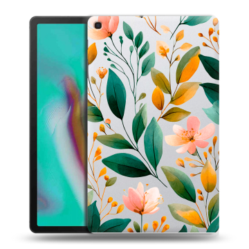Силиконовый чехол на планшета Samsung Galaxy Tab A 10.1 (2019) с принтом Цветы паттерн Силиконовый чехол на планшета Samsung Galaxy Tab A 10.1 (2019) с принтом Цветы паттерн