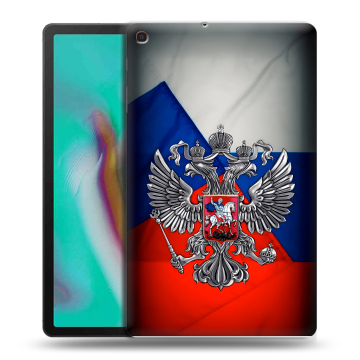 Силиконовый чехол на планшета Samsung Galaxy Tab A 10.1 (2019) с принтом Флаг России Силиконовый чехол на планшета Samsung Galaxy Tab A 10.1 (2019) с принтом Флаг России