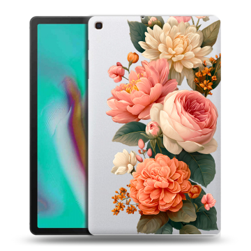 Силиконовый чехол на планшета Samsung Galaxy Tab A 10.1 (2019) с принтом цветы Силиконовый чехол на планшета Samsung Galaxy Tab A 10.1 (2019) с принтом цветы