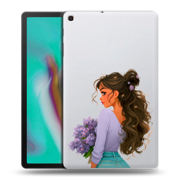 Силиконовый чехол на планшета Samsung Galaxy Tab A 10.1 (2019) с принтом девушка цветы Силиконовый чехол на планшета Samsung Galaxy Tab A 10.1 (2019) с принтом девушка цветы