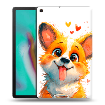Силиконовый чехол на планшета Samsung Galaxy Tab A 10.1 (2019) с принтом корги Силиконовый чехол на планшета Samsung Galaxy Tab A 10.1 (2019) с принтом корги