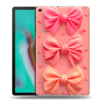 Силиконовый чехол на планшета Samsung Galaxy Tab A 10.1 (2019) с принтом Розовые бантики Силиконовый чехол на планшета Samsung Galaxy Tab A 10.1 (2019) с принтом Розовые бантики