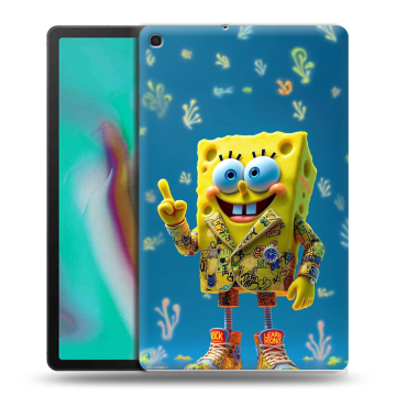 Силиконовый чехол на планшета Samsung Galaxy Tab A 10.1 (2019) с принтом Спанч боб Спанчбоб Силиконовый чехол на планшета Samsung Galaxy Tab A 10.1 (2019) с принтом Спанч боб Спанчбоб