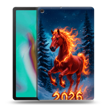Силиконовый чехол на планшета Samsung Galaxy Tab A 10.1 (2019) с принтом Новый год коня Силиконовый чехол на планшета Samsung Galaxy Tab A 10.1 (2019) с принтом Новый год коня