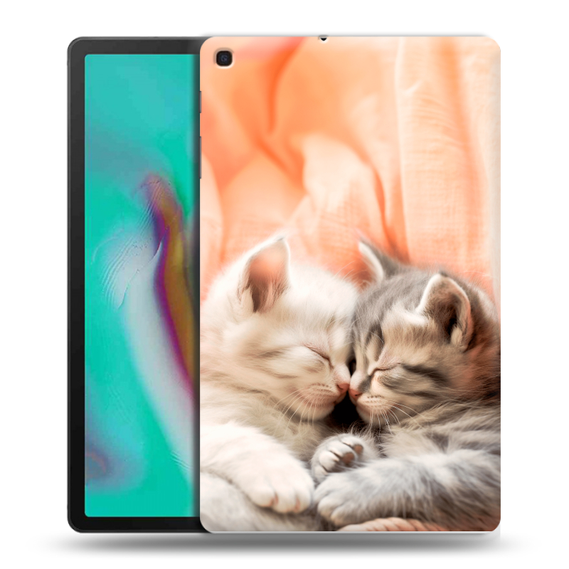 Силиконовый противоударный чехол на Samsung Galaxy Tab A 10.1 (2019) с принтом Котята Силиконовый противоударный чехол на Samsung Galaxy Tab A 10.1 (2019) с принтом Котята
