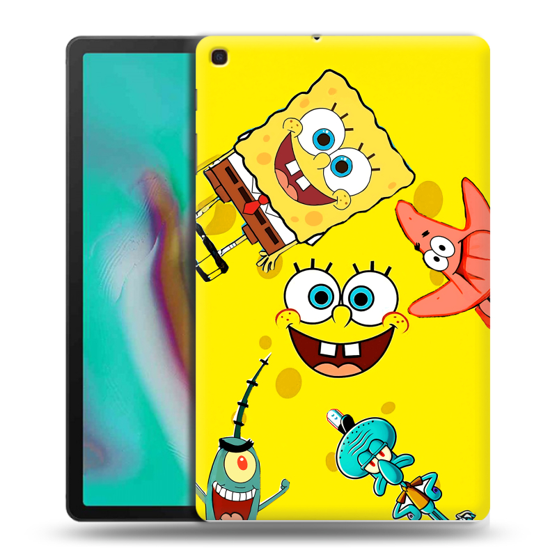 Силиконовый противоударный чехол на Samsung Galaxy Tab A 10.1 (2019) с принтом Спанч боб Спанчбоб Силиконовый противоударный чехол на Samsung Galaxy Tab A 10.1 (2019) с принтом Спанч боб Спанчбоб