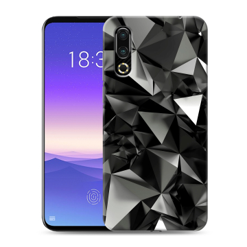 Пластиковый чехол на Meizu 16s с принтом Черные кристаллы