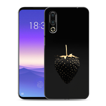 Пластиковый чехол на Meizu 16s с принтом Черная клубника