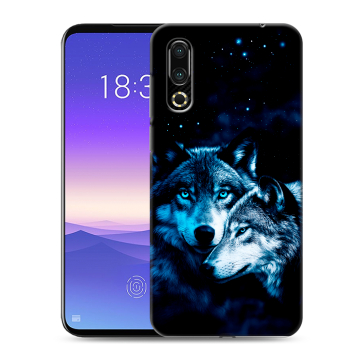 Пластиковый чехол на Meizu 16s с принтом Волки Пластиковый чехол на Meizu 16s с принтом Волки