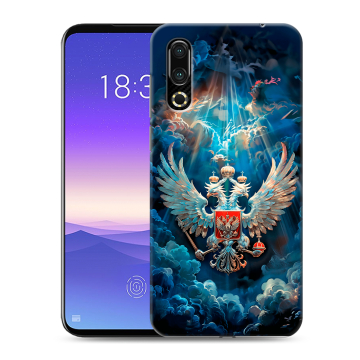 Пластиковый чехол на Meizu 16s с принтом Герб флаг России