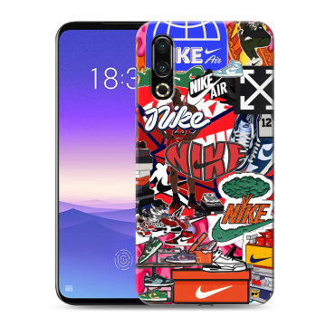 Пластиковый чехол на Meizu 16s с принтом Найк Nike яркий