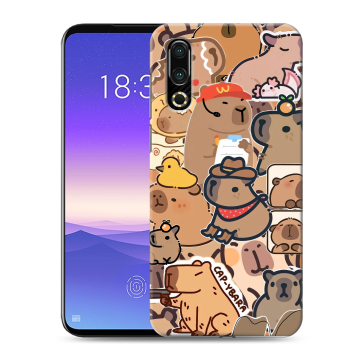 Пластиковый чехол на Meizu 16s с принтом капибара