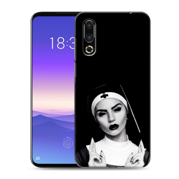Пластиковый чехол на Meizu 16s с принтом монашка