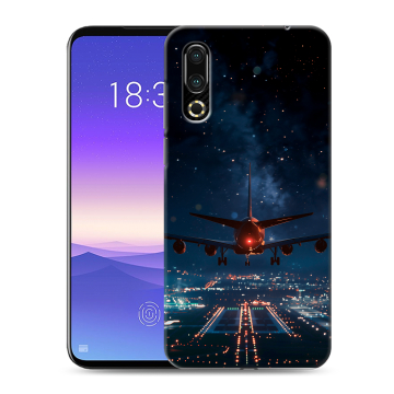 Пластиковый чехол на Meizu 16s с принтом самолет
