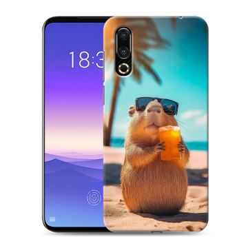 Пластиковый чехол на Meizu 16s с принтом Капибара