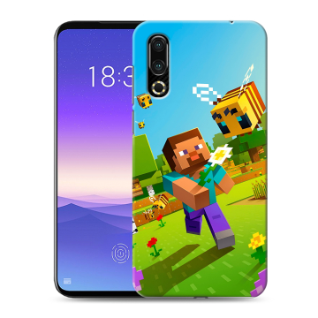 Пластиковый чехол на Meizu 16s с принтом Майнкрафт Minecraft