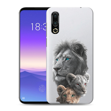 Пластиковый чехол на Meizu 16s с принтом Львы