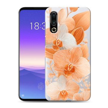 Пластиковый чехол на Meizu 16s с принтом Бежевые цветы