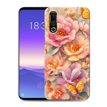 Пластиковый чехол на Meizu 16s с принтом Цветы и бабочки