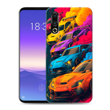Пластиковый чехол на Meizu 16s с принтом Тачки