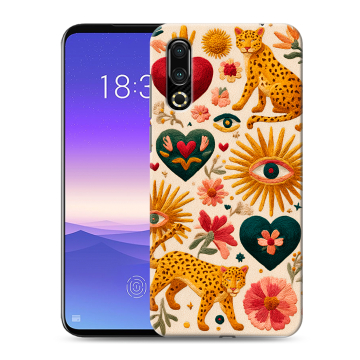 Пластиковый чехол на Meizu 16s с принтом Модный принт
