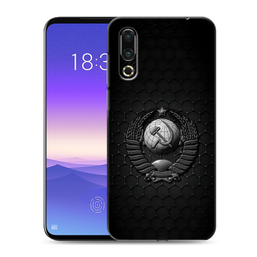 Пластиковый чехол на Meizu 16s с принтом Герб Флаг СССР