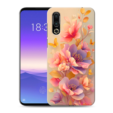 Пластиковый чехол на Meizu 16s с принтом Цветы и бабочки