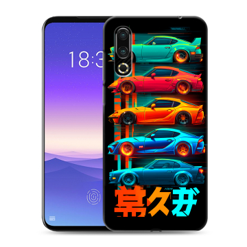 Пластиковый чехол на Meizu 16s с принтом машины тачки