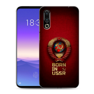 Пластиковый чехол на Meizu 16s с принтом Флаг Герб СССР
