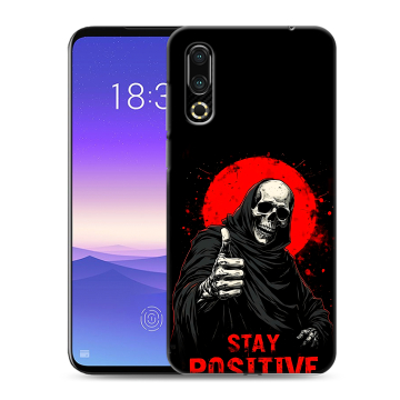 Пластиковый чехол на Meizu 16s с принтом смешной скелет