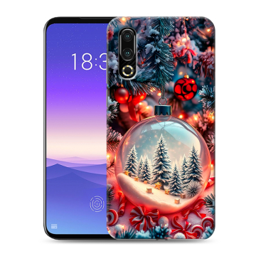Пластиковый чехол на Meizu 16s с принтом Новый год