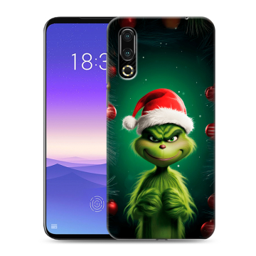Пластиковый чехол на Meizu 16s с принтом Гринч Новый год Рождество