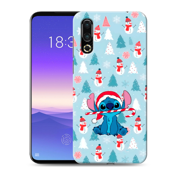 Пластиковый чехол на Meizu 16s с принтом Стич Новый год Пластиковый чехол на Meizu 16s с принтом Стич Новый год