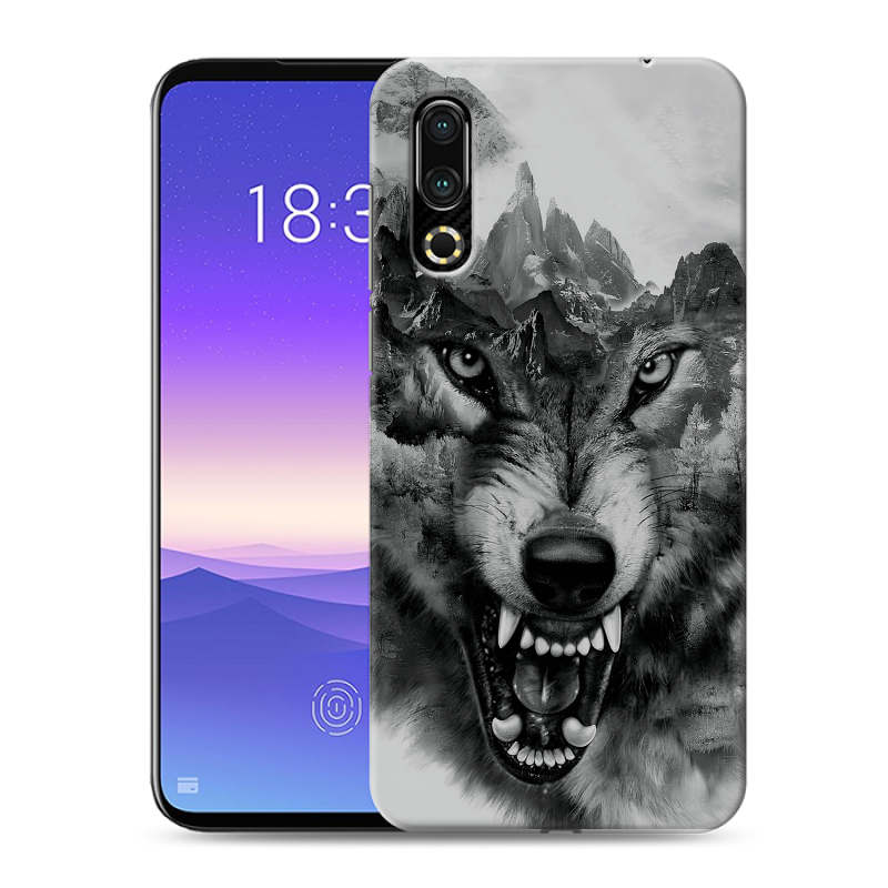 Пластиковый чехол на Meizu 16s с принтом Волк Пластиковый чехол на Meizu 16s с принтом Волк