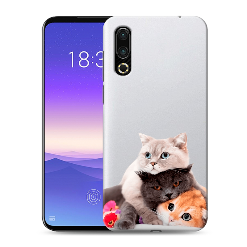 Пластиковый чехол на Meizu 16s с принтом Кошки Пластиковый чехол на Meizu 16s с принтом Кошки