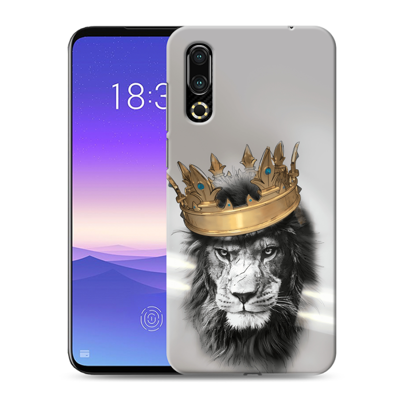 Пластиковый чехол на Meizu 16s с принтом Лев с короной Пластиковый чехол на Meizu 16s с принтом Лев с короной