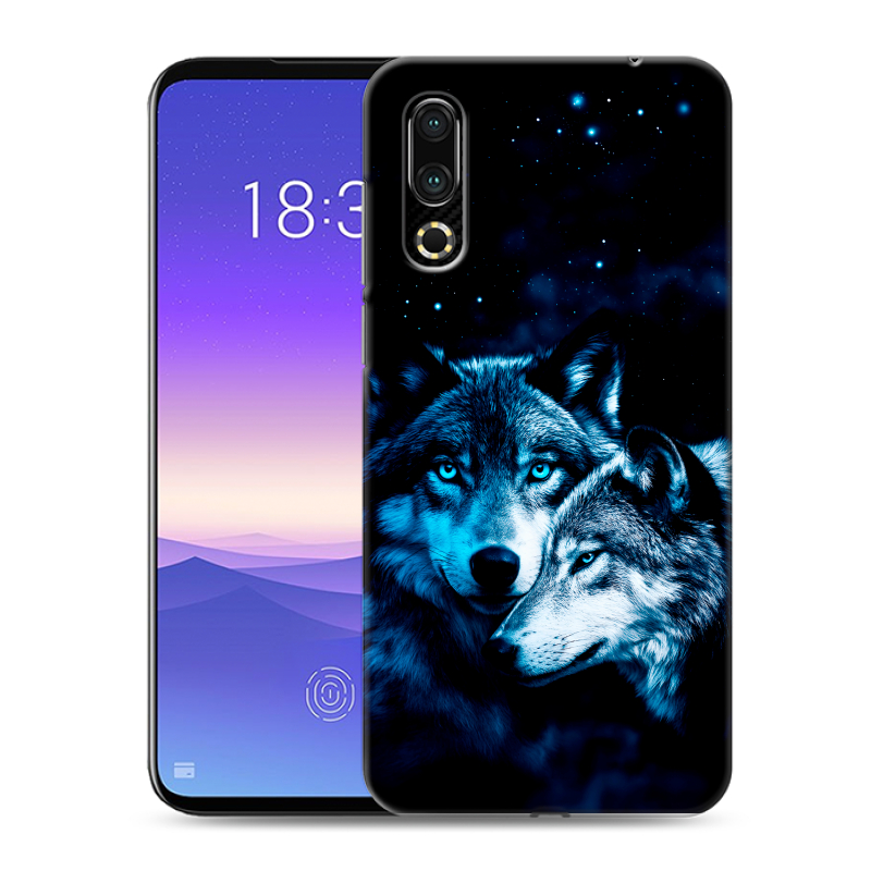 Пластиковый чехол на Meizu 16s с принтом Волки Пластиковый чехол на Meizu 16s с принтом Волки