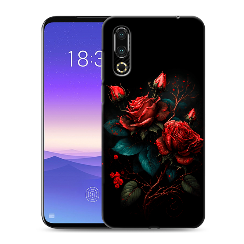 Пластиковый чехол на Meizu 16s с принтом Розы красные Пластиковый чехол на Meizu 16s с принтом Розы красные