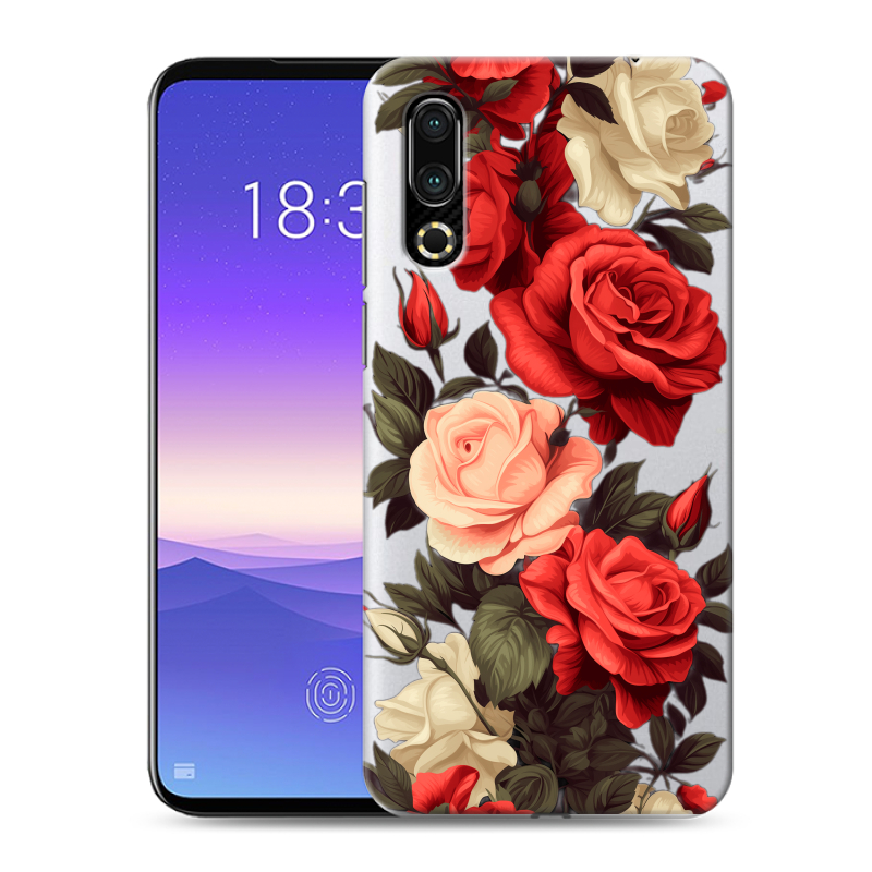 Пластиковый чехол на Meizu 16s с принтом Розы Пластиковый чехол на Meizu 16s с принтом Розы