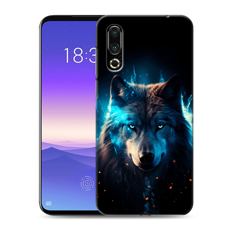 Пластиковый чехол на Meizu 16s с принтом Волк ночной Пластиковый чехол на Meizu 16s с принтом Волк ночной