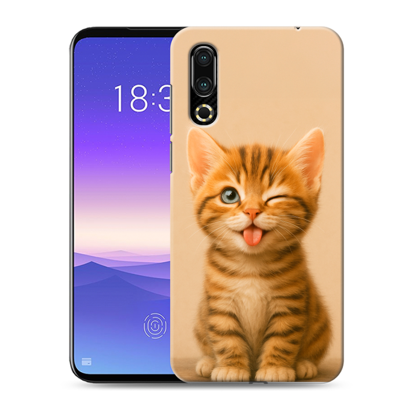 Пластиковый чехол на Meizu 16s с принтом котенок Пластиковый чехол на Meizu 16s с принтом котенок