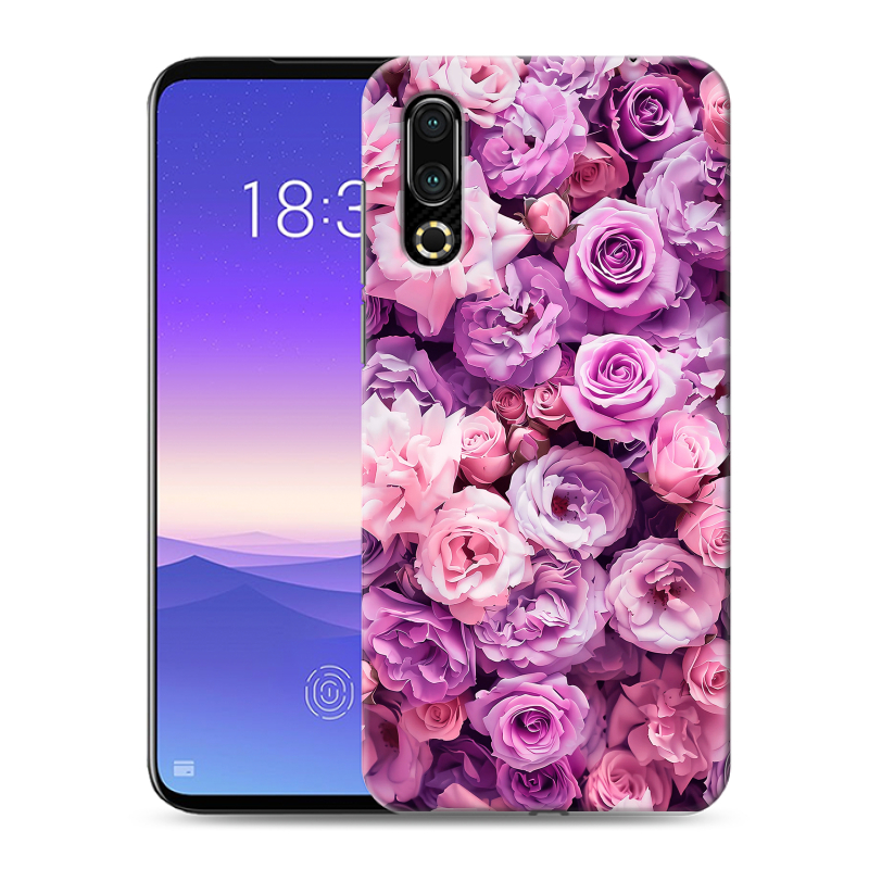 Пластиковый чехол на Meizu 16s с принтом лавандовые розы Пластиковый чехол на Meizu 16s с принтом лавандовые розы