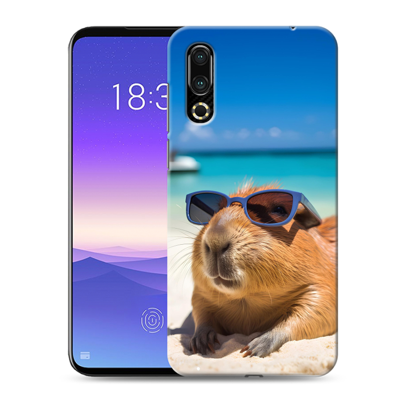 Пластиковый чехол на Meizu 16s с принтом Капибара Пластиковый чехол на Meizu 16s с принтом Капибара