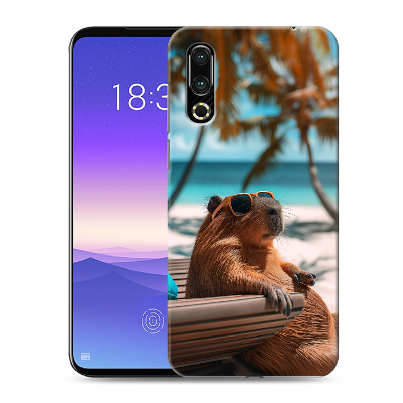Пластиковый чехол на Meizu 16s с принтом Капибара Пластиковый чехол на Meizu 16s с принтом Капибара
