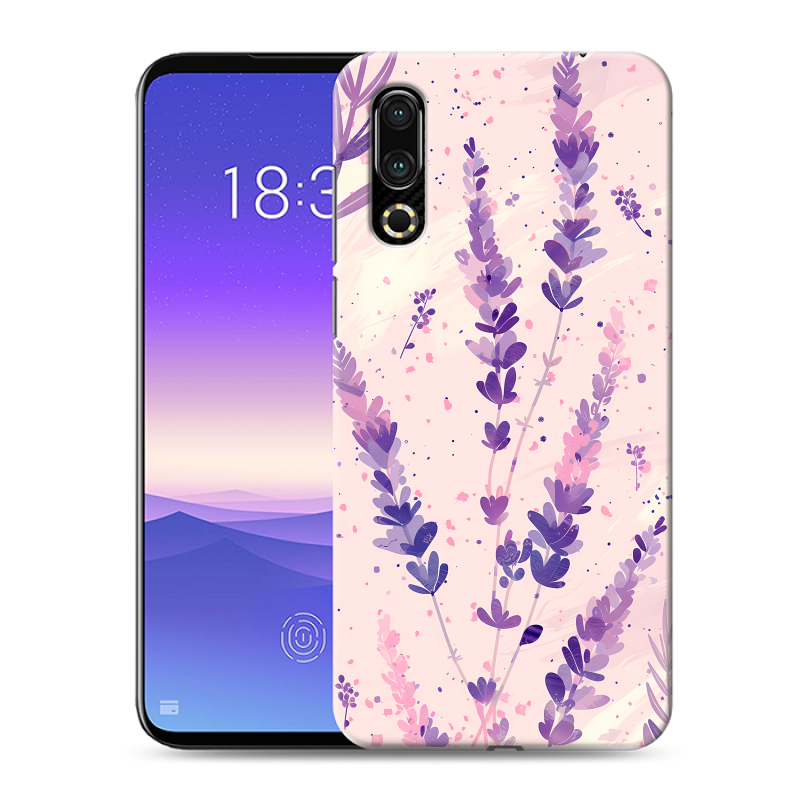 Пластиковый чехол на Meizu 16s с принтом цветы лаванда Пластиковый чехол на Meizu 16s с принтом цветы лаванда